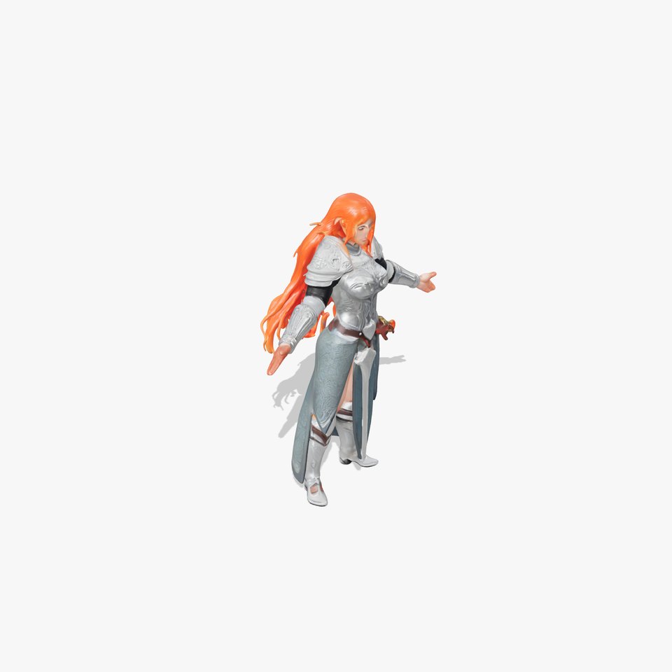 Crimson Warrior Maiden  Armored D Heroine Character Model